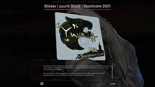 CSGO Sticker yuurih Gold Stockholm 2021 Finalists Autograph Capsule [upl. by Maxama]