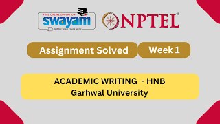 Academic Writing Week 1  NPTEL ANSWERS 2024 nptel nptel2024  NPTEL 2024 [upl. by Faxon]