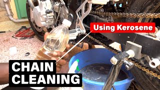 Motorcycle Chain Cleaning With Kerosene [upl. by Publea539]