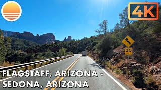 🇺🇸 4K60 Flagstaff Arizona to Sedona Arizona 🚘 Drive with me [upl. by Lanuk673]