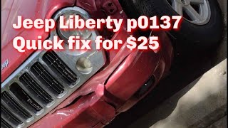 Jeep Liberty P0137  quick fix for downstream oxygen sensor replacement at 25 [upl. by Ivers]