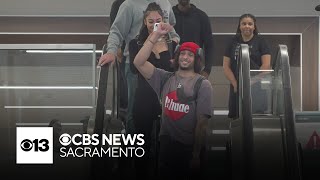 Kings draft pick Devin Carter gets warm welcome in arrival to Sacramento [upl. by Irakuy]