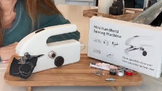 Mini Sewing Machine Kit Mini Portable Handheld Sewing Machines cordless Review [upl. by Nnylanna]