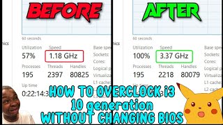 how to overclock intel i3 10 generation chip without changing bios very easy [upl. by Remle]