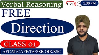 AFCAT 2 2022  Verbal Reasoning  Direction  Class 01  Balwinder Singh afcat afcatreasoning [upl. by Seiber]