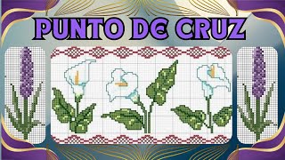 PUNTO DE CRUZ  MUESTRAS PARA RECREAR FLORES crossstitch puntodecruz flowers flores needlework [upl. by Mccullough161]