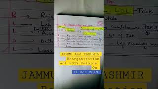 Jampk Reorganization act 2019  Remember Schedules tricks jkpsi jkssb jkpsc shorts [upl. by Zsazsa]