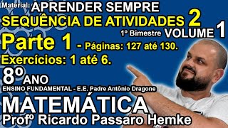 SA02P01 8º ano Matemática  Aprender Sempre  Vol 1  2022  Sequência de Atividades 02  Parte 1 [upl. by Akenna]