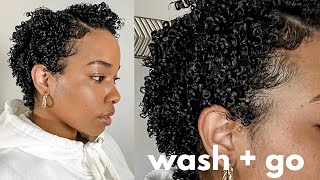 SUPER DEFINED Wash N Go on SHORT Curly HAIR [upl. by Attelrahs683]