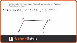 Vektorrechnung Bestimme Punkt D so dass ein Parallelogramm entsteht [upl. by Kessel]