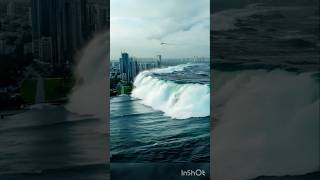 Scary tsunami CGI scene 103 tsunami scene waves city sea shorts shortvideo speed البحر 海啸 [upl. by Sul565]