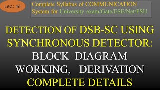 LECT8 DSBSC MODULATION TIME DOMAIN amp FREQUENCY DOMAIN [upl. by Azzil]