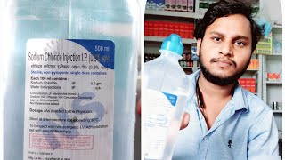 NS Normal SalineSodium chloride Injection IP 9WV500ml use in Hindi medicine [upl. by Ordnas]