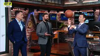 Rob Ninkovich amp Jeff Darlington show off their skills 😂 🏀  Get Up [upl. by Geneva467]