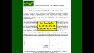 Glass Transition Determination by DMA [upl. by Ahsla]