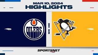 NHL Highlights  Oilers vs Penguins  March 10 2024 [upl. by Leinto]