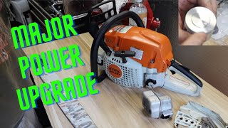 Stihl MS291 piston replacement  SURPRISE POWER GAIN [upl. by Chatav]