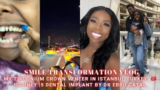 Smile Makeover 5 Dental Implants amp 23 Zirconium Crown Veneer in Istanbul Turkey By Dr Ebru Catal [upl. by Yrak]