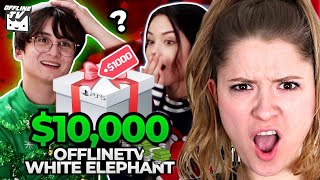 OFFLINETV 10000 WHITE ELEPHANT REACTION ft Valkyrae Fuslie Myth Starsmitten [upl. by Bald]