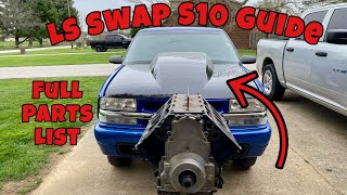 How To LS Swap Your S10  The ULTIMATE Video guide Full Parts List Breakdown [upl. by Llenoil235]