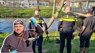 CRIMINALS DUMP FIREARM NEXT TO ELEMENTARY SCHOOL IN AMSTERDAM  MAGNET FISHING IN AMSTERDAM [upl. by Nottirb391]