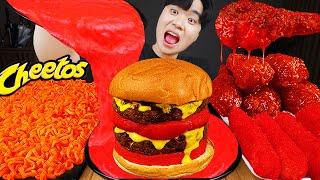 ASMR MUKBANG 직접 만든 치토스 치즈 햄버거 치즈스틱 불닭볶음면 치킨먹방 amp 레시피 FIRE NOODLES AND CHEESE BURGER EATING SOUND [upl. by Yenterb]