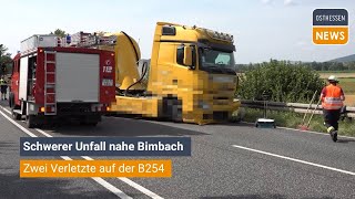 GROSSENLÜDER Schwerer Unfall nahe Bimbach  Zwei Verletzte auf der B254 [upl. by Faust619]