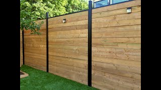 SLIPFENCE Horizontal Wood and Aluminum 6ft installation video [upl. by Ahsaelat]