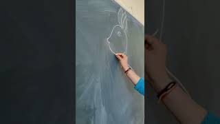 🫰🥰blackboard 🫰 drawing 🥰 Draw 🐇 🐰 Art tutorial YouTube 🐇 shorts🫰 videos 🫰viral video 🐇🐰 [upl. by Apicella947]