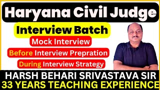 Haryana Judiciary Interview Batch  Mock Interview  Study Material  Strategy  Pariksha Refresher [upl. by Naerb]