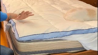 Mattress Topper Full Size Extra Thick Mattress Pad Cover Review so thick soft and comfortable [upl. by Ellehs608]