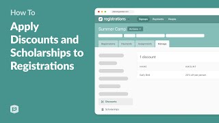 How to Apply Discounts and Scholarships to Registrations [upl. by Nirtiac]