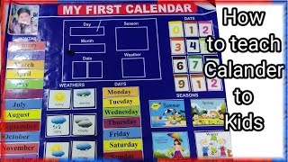 How to teach calender to kids calender setting tutorial for kids school calender lessonABC world [upl. by Odrautse13]