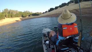 Bass Fishing Angles Creek Area of New Melones Lake California 08 18 2023 [upl. by Wrdna]