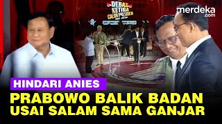 DetikDetik Prabowo Balik Badan Hindari Anies Salaman Hanya dengan Ganjar [upl. by Llemor559]