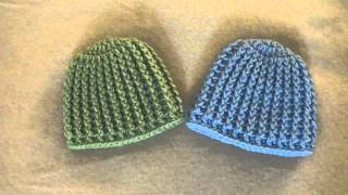 Crochet Ribbed Baby BeanieHat [upl. by Holly]