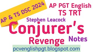 Conjurors Revenge Notes in Telugu I AP TS PGT TRT English Conjurers Revenge [upl. by Sunday]