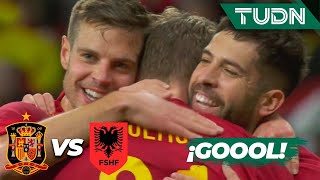 ¡POESIA DE GOL Dani pone riflazo en ángulo  España 21 Albania  UEFA International Friends  TUDN [upl. by Yerd]