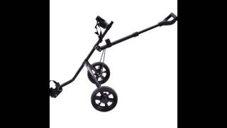 Folding 2 Wheel Push Pull Golf Club Cart Trolley Swivel Steel Lightweight Kids Slideshow [upl. by Kotz]