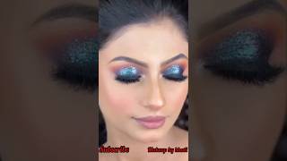 day 7 10 day eye makeup series blue smkoy eye makeup MakeupbyParulGargmakeupbypitamakeupnew [upl. by Aihsekyw]