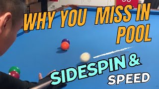 WHY WE ALWAYS MISS POCKETING THE BALL IN POOL  THE SIDESPIN AND BALL SPEED EXPLANATION [upl. by Grory]