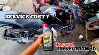 FZ V3 BS6 Service  Castrol Power 1 Ultimate 10w40  Castrol Engine Shampoo [upl. by Adnolehs]