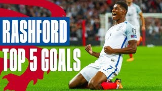 quotWhat A Strike What A Goalquot  Marcus Rashford Top 5 Goals  England [upl. by Miof Mela]