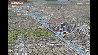 2024 Los Angeles Marathon fly over the marathon 3D course map [upl. by Bores]