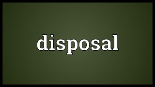 Disposal Meaning [upl. by Elleinnad]