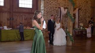 Brides sister sings beautiful song at wedding [upl. by Gallager]