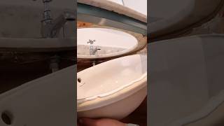 Plumbing it up a retro basin asmrsounds plumber asmr subscribe howto diy youtubeshorts tools [upl. by Hannasus]