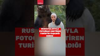 Rusyada ayıyla fotoğraf çektiren turistin yaşadığı korku sosyal medyada gündem oldu shorts [upl. by Lune]