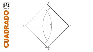 Cuadrado a partir de la Diagonal  Trazado de Cuadriláteros en Dibujo Técnico [upl. by Aenil]