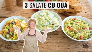 3 rețete de SALATĂ CU OUĂ simple și dietetice în care folosim ouăle roșii de la Paște [upl. by Haelahk]